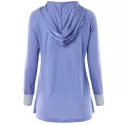Hooded Henley T-shirt - Light Steel Blue