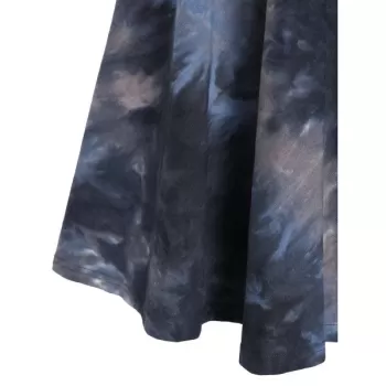 Hooded Longline Tie Dye T Shirt - ist Blue