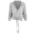 Hooded Tied Wrap weatshirt - Gray
