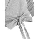 Hooded Tied Wrap weatshirt - Gray