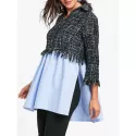 Houndstooth Panel Frayed ide lit hirt -