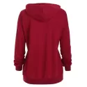 Kangaroo Pocket Solid Drop Shoulder Hoodie - Red