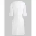 Keyhole Neck Knot Front Dress - White