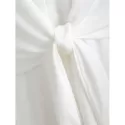 Keyhole Neck Knot Front Dress - White