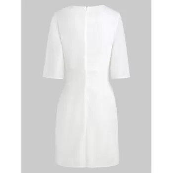 Keyhole Neck Knot Front Dress - White