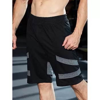 Knee-length Panel Casual horts - Black