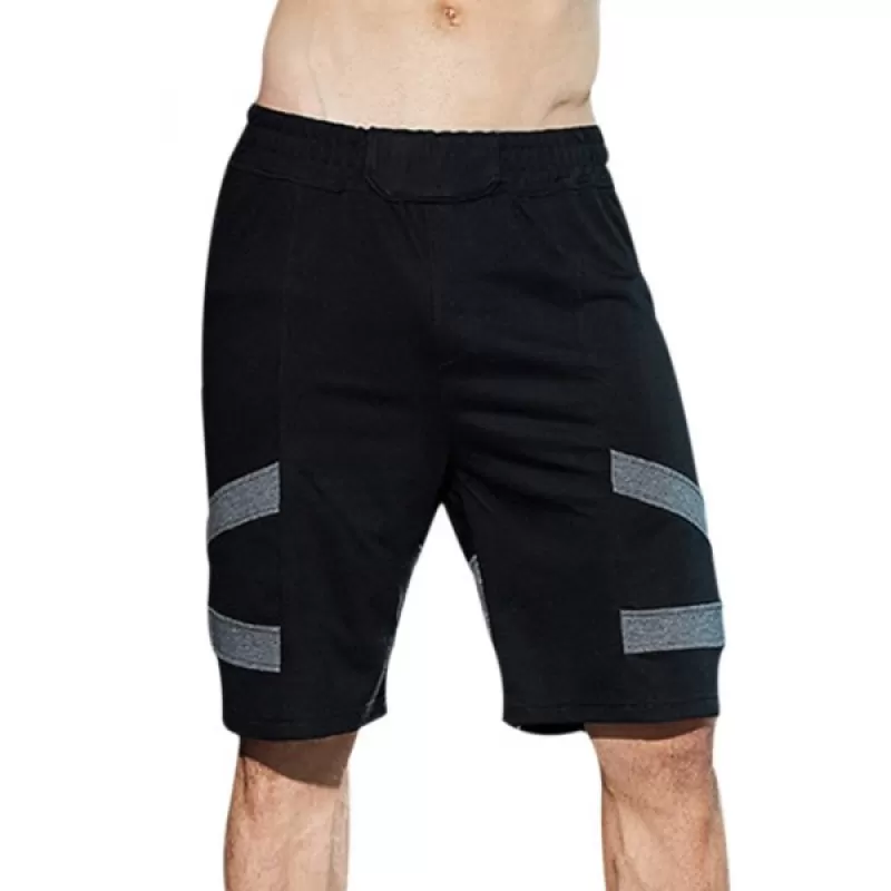 Knee-length Panel Casual horts - Black