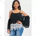 ace Brim Open Shoulder Blouse - Black