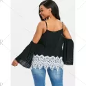 ace Brim Open Shoulder Blouse - Black