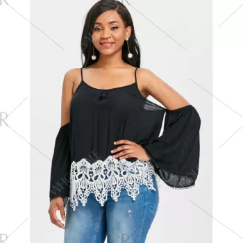 ace Brim Open Shoulder Blouse - Black