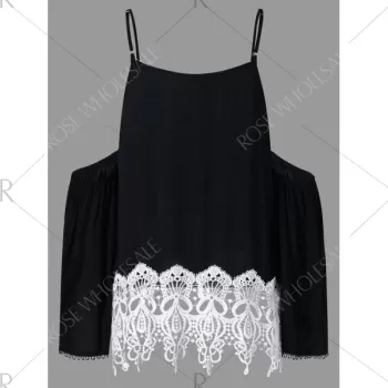 ace Brim Open Shoulder Blouse - Black