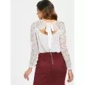 ace Insert Cut Out Blouse - White