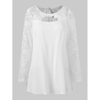 ace Insert Cut Out Blouse - White