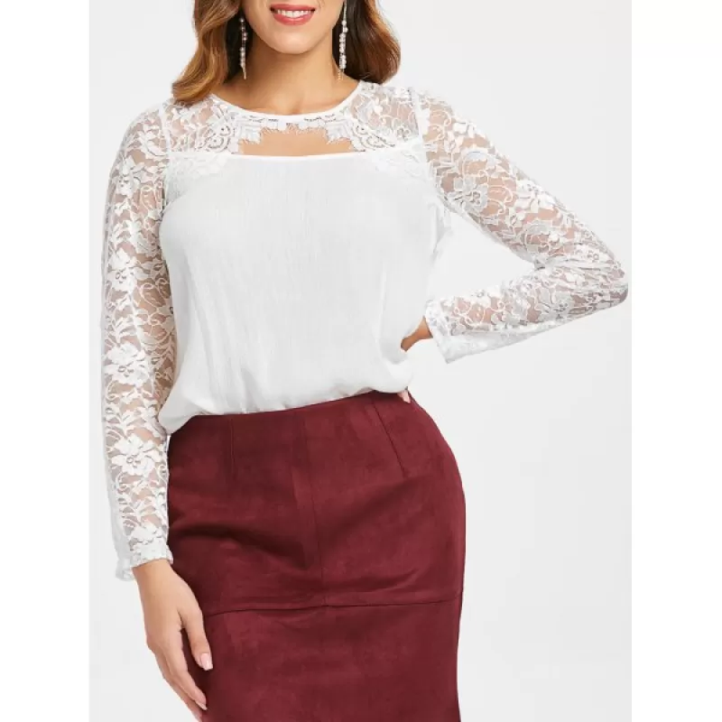 ace Insert Cut Out Blouse - White