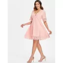 ace Insert Eyelet Mini Dress - ight Pink