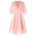 ace Insert Eyelet Mini Dress - ight Pink