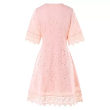 ace Insert Eyelet Mini Dress - ight Pink