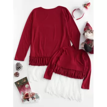 ace Insert Family Matching Christmas T-shirt - Red Wine Mom