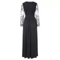 ace Insert Full Sleeve Floor ength Dress - Black