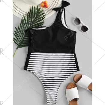 Lace Insert High Leg wimsuit - Black