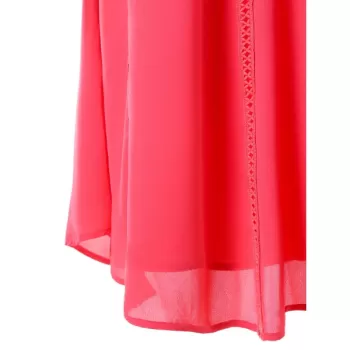 Lace Insert Swing ini Dress - Watermelon Pink