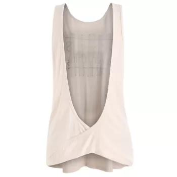Lace Letter Print Backless Top - Pink Bubblegum