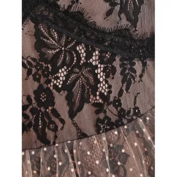 ace Mesh Insert A ine Midi Dress - Black