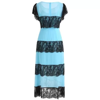 ace Panel Chiffon Midi Dress with Cami Dress - Day Sky Blue