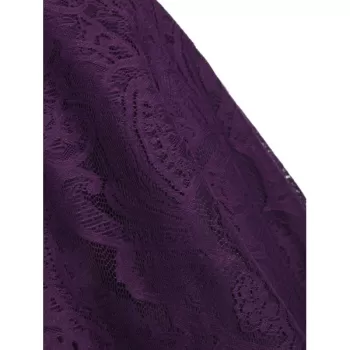 Lace leeveless Dip Hem Party Dress - Dark Orchid