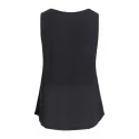 Lace Trim Chiffon Tank Top - Black