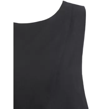 Lace Trim Chiffon Tank Top - Black