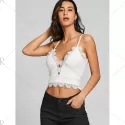 Lace Trim Crop Slip Top - White