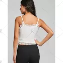 Lace Trim Crop Slip Top - White