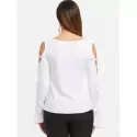 Lace Up Lace Insert Top - White