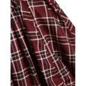 Lace Up Plaid Ruched Tied A Line Dress - Red Wine