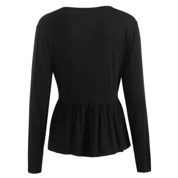 Lace Up Plunge Lace Insert Top - Black