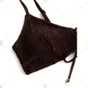 Lace-up hirred Bikini et - Deep Brown