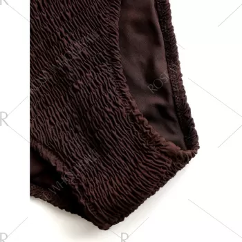 Lace-up hirred Bikini et - Deep Brown