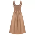 Lace Up olid Tie houlder A Line Dress - Brown ugar