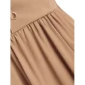 Lace Up olid Tie houlder A Line Dress - Brown ugar