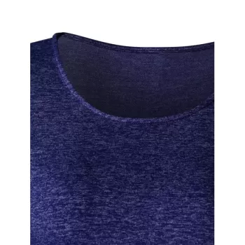 Lace Up Spliced Long Sleeves Top - Dark Slate Blue