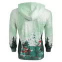 Landscape Print Pullover Hoodie - int Green