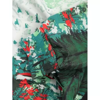 Landscape Print Pullover Hoodie - int Green