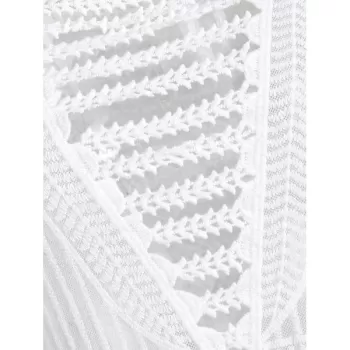 Lattice Crochet Longline Cover Up - White One