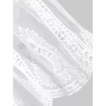 Lattice Crochet Longline Cover Up - White One