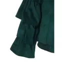 ayered Ruffles Zip Up Faux Suede Jacket - Dark Green