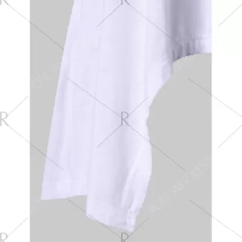 Leaf Print Asymmetric Hem Tank Top - White