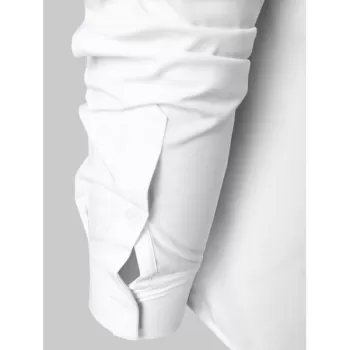 Leaves Print Button Up Casual Shirt - White