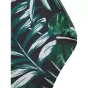 Leaves Print Cold Shoulder Ruffle Swimsuit -
