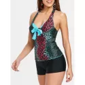 Leopard oulded Tankini Set - Black